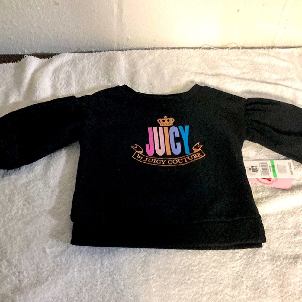 NWT JUICY COUTURE BLACK  sweatshirt for 18 months.